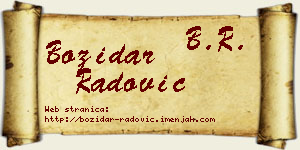 Božidar Radović vizit kartica